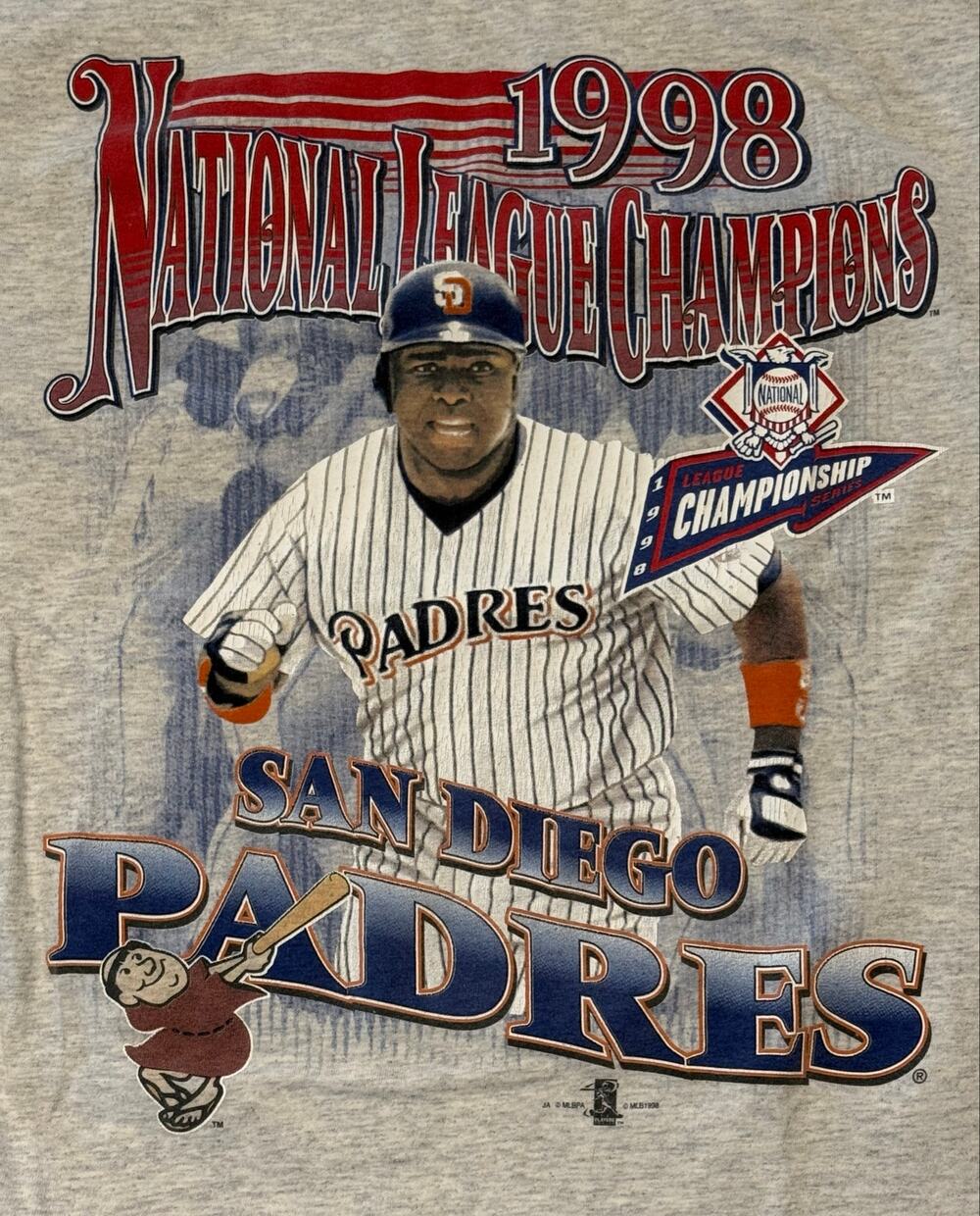 Vintage 1998 San Diego Padres National League Champions T-Shirt Tultex Mens L